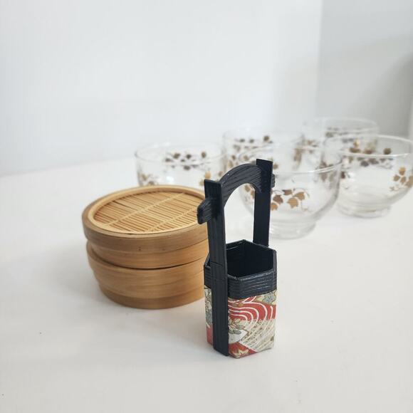 Vintage Japanese Crystal Tea Cups Maple Leaf design‎ in original packaging - Picture 4 of 7